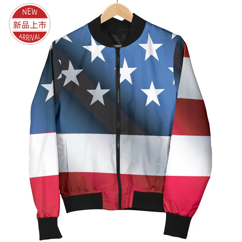 AMERICAN FLAG 3D Printing Jacket American Coat Of Arms Graphic Jackets Women Fashion Cool Streetwear Lapel Clothes Mens Clothing