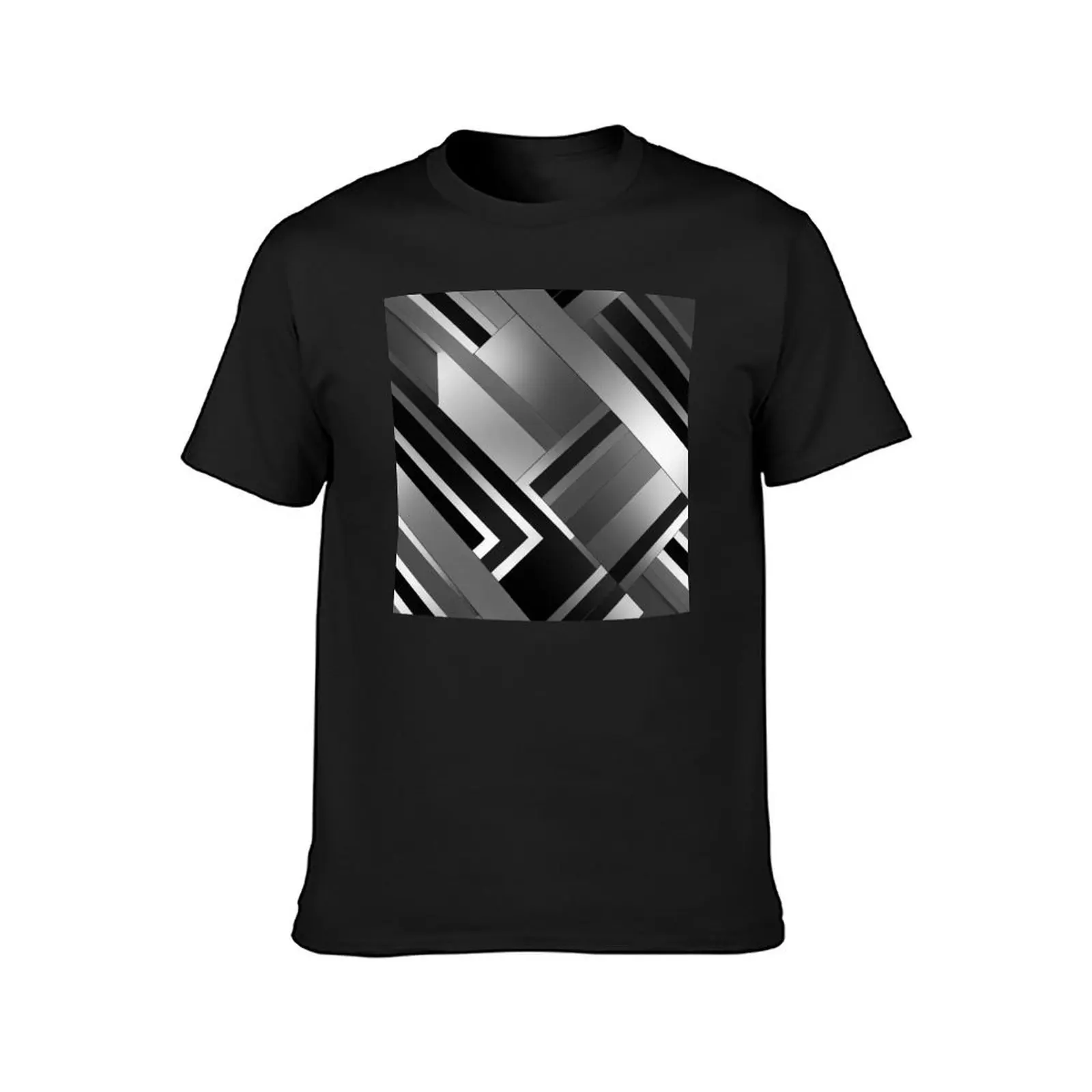 Art Deco Black, White And Silvery Sophisticated Design T-Shirt summer top heavyweights cute clothes men clothing