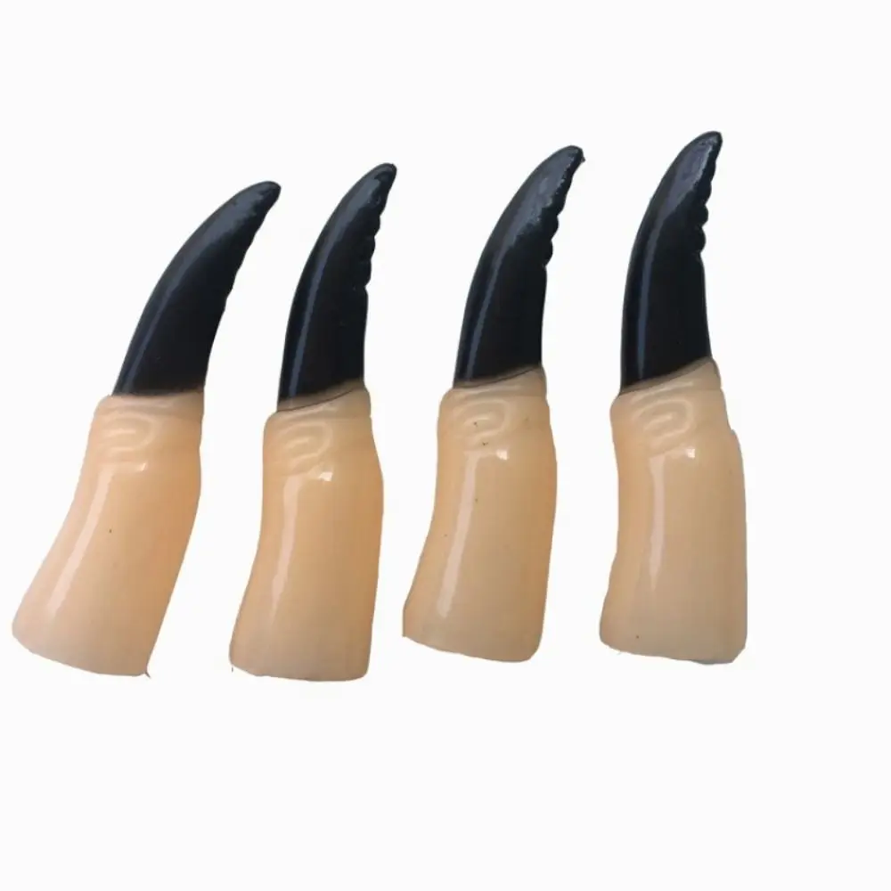 5PCS/set Witch Fake Nail Fake Fingers Zombie Witch Fake Fingers Scary Black/ Red Halloween Finger Covers Colorful Children Girls