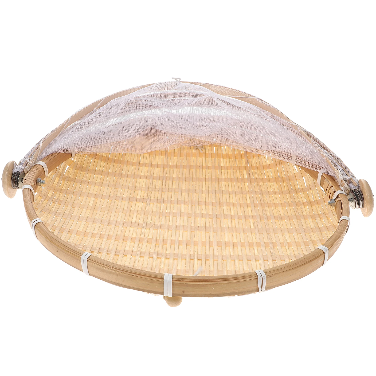 

Fly Proof Dustpan Bamboo Woven Container Food Storage Drying Covered Mesh Baskets Food Basket Kitchen Bar Tools