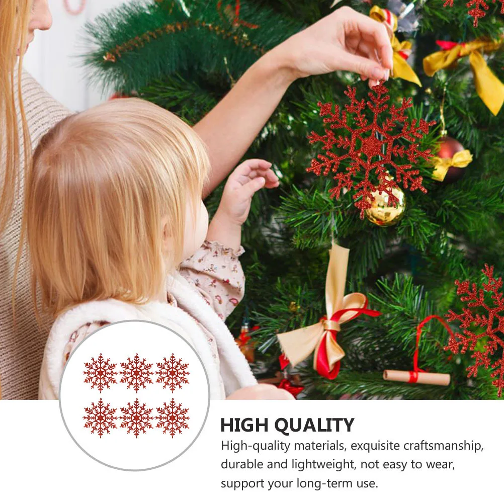 

6Pcs Christmas Snowflake Decoration Pendant Lightweight Xmas Tree Hanging Ornament Xmas Party Supplies