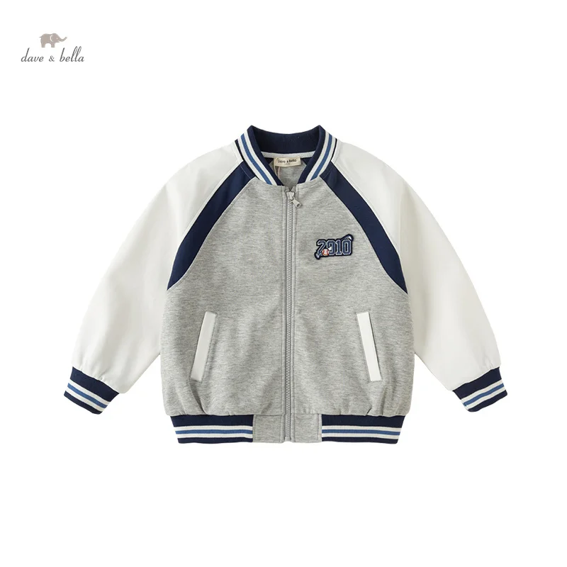 Dave Bella Children Boy's Baby 2024 Spring New Fashion Casual Cool Overcoat Tops Baseball Uniform Sport Outdoor Campus DK1248335