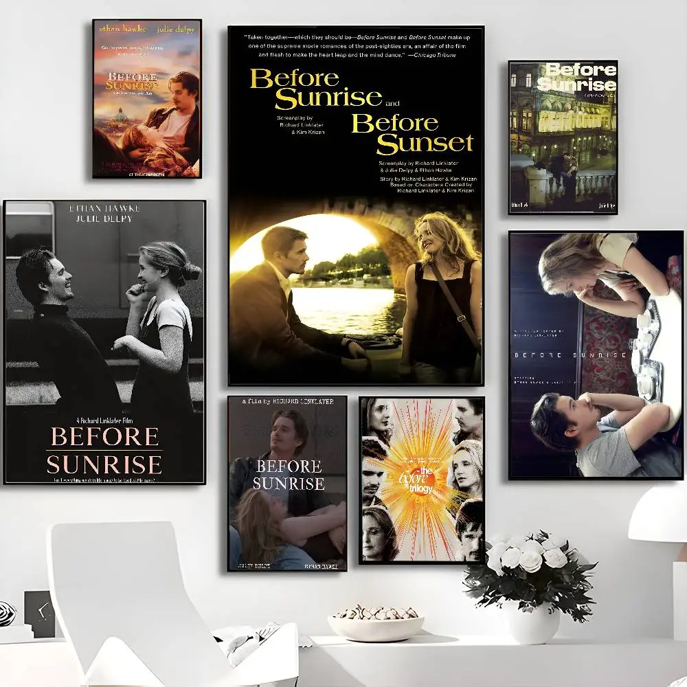 Classic Before Sunrise Anime Posters Sticky Whitepaper Sticker DIY Room Bar Cafe Kawaii Room Decor