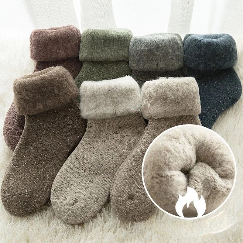 

Fleece Super Soft Winter Warm Socks for Women Solid Winter Warm Thicken Coral Plush Socks Thermal Snow Home Sleep Floor Socks