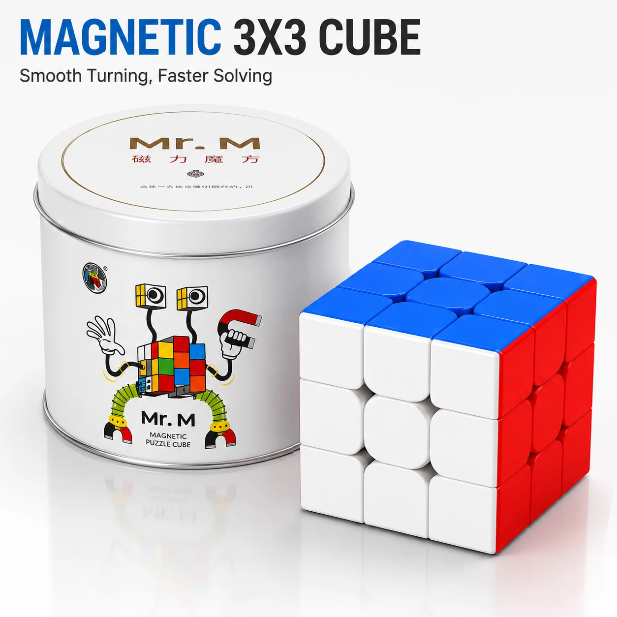 SENGSO Magnetic 2x2 3x3 4x4 5x5 Speed Cube Stickerless Fast Smooth Turning Puzzle Cube for Kids Beginners Competition Cube