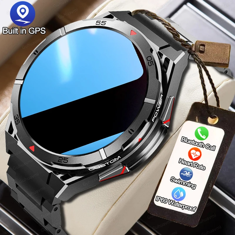 

New Outdoor Military IP69 Waterproof Compass GPS Smart Watch AMOLED HD Screen Heart Rate Bluetooth Call Smart Watch For Man 2025