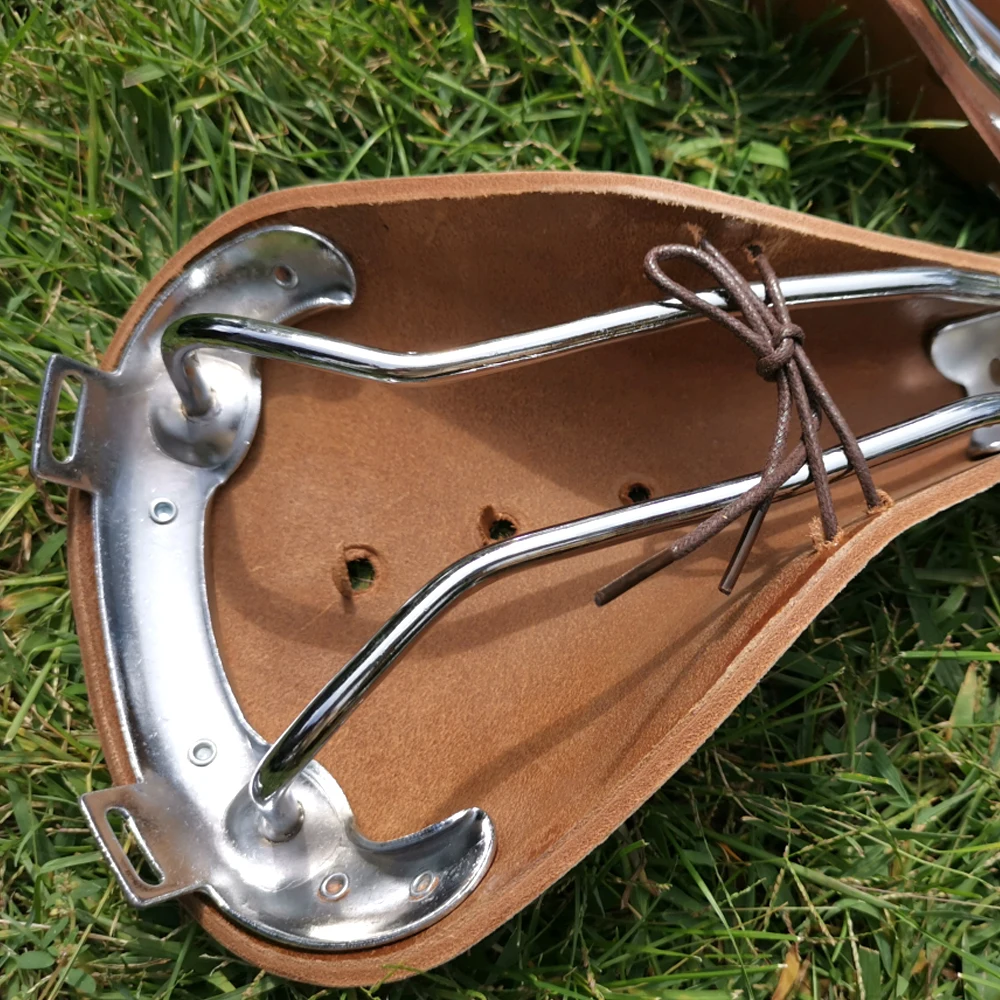 G98 Fahrradsattel aus reinem Rindsleder, handgefertigt, Sitzkissen, Fahrrad, Sport, Retro, Vintage, Fahrrad, Fahrradsattel – Detail 9