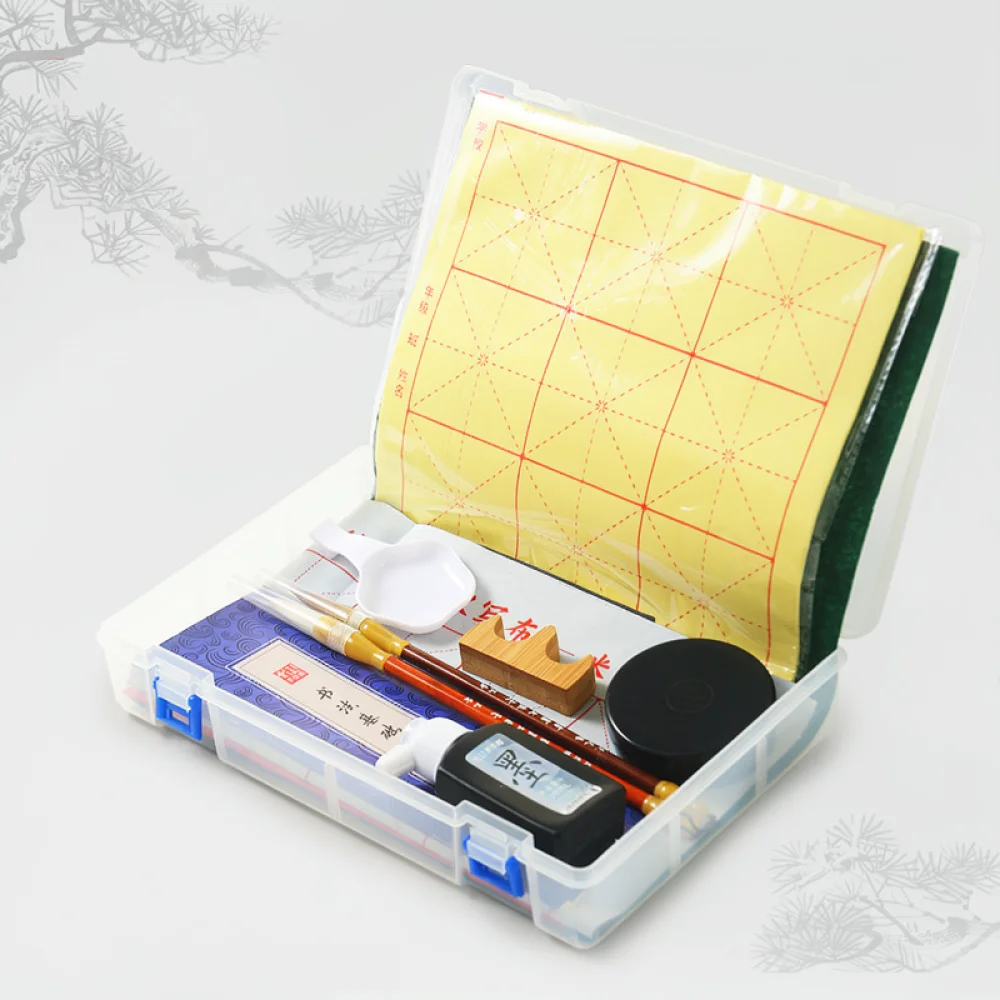 Calligraphy Set Writing Practice Tool Brush Pen Water Writing Mat Chinese Kanji Learner Supplies Educational Art Kit