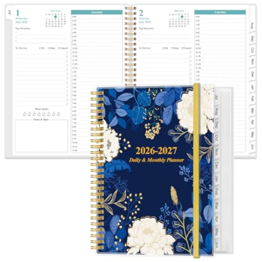 

2026-2027 Daily and Monthly Planner - One Page Per Day Daily Planner from July 2026 - June 2027 Planner 2026-2027 with 12 Month