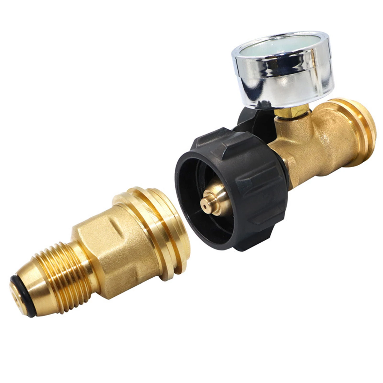Brass Propane Tank Adapter Convert Propane Adapter Equipped with Rubber O-ring Safe Durable Adapter POL to QCC1 Propane Adapter