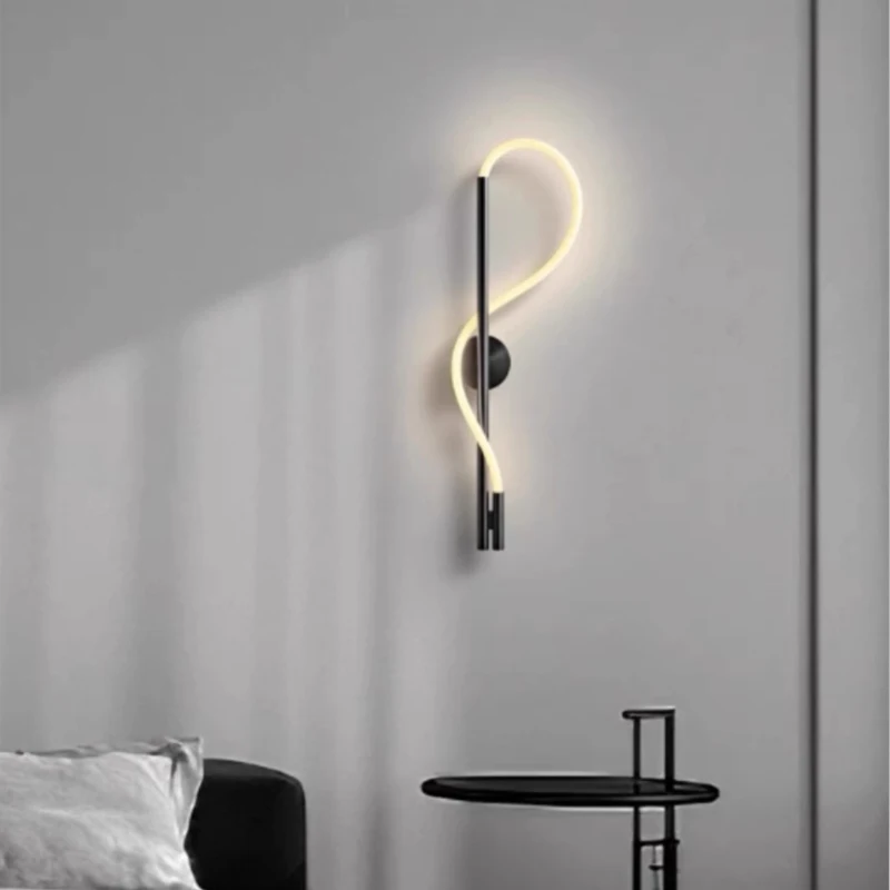 Modern Minimalist Creative Note Wall Lamp High-End Decorative Line Lamp For Living Room Bedroom Bedside Atmosphere Wall Lamp