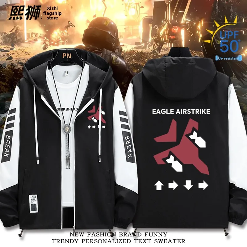 

Солнцезащитная верхняя одежда: Модная летняя свободная куртка с капюшоном на молнии для молодежи