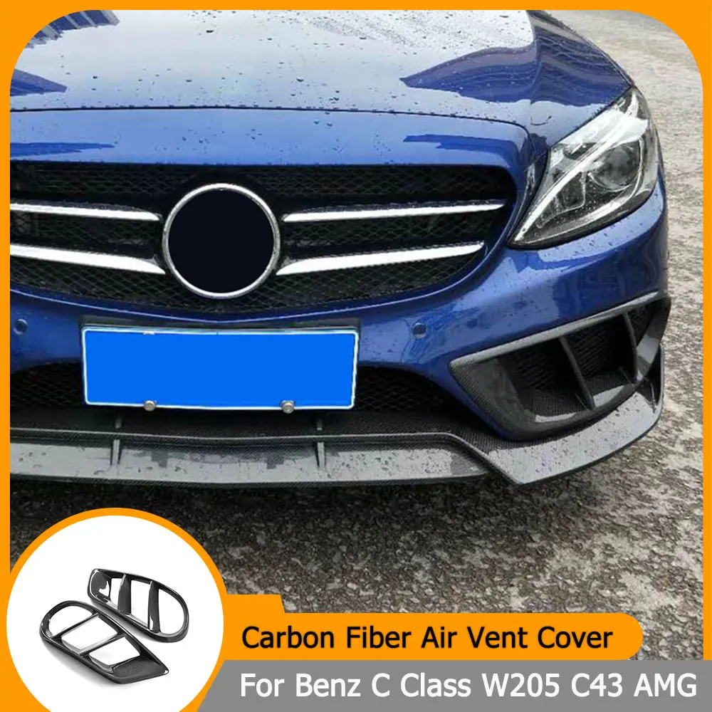 

Carbon Fiber / FRP Front Bumper Air Vent Cover Mesh Grill Frame for Mercedes Benz C Class W205 C205 C43 AMG C180 C200 2015-2019