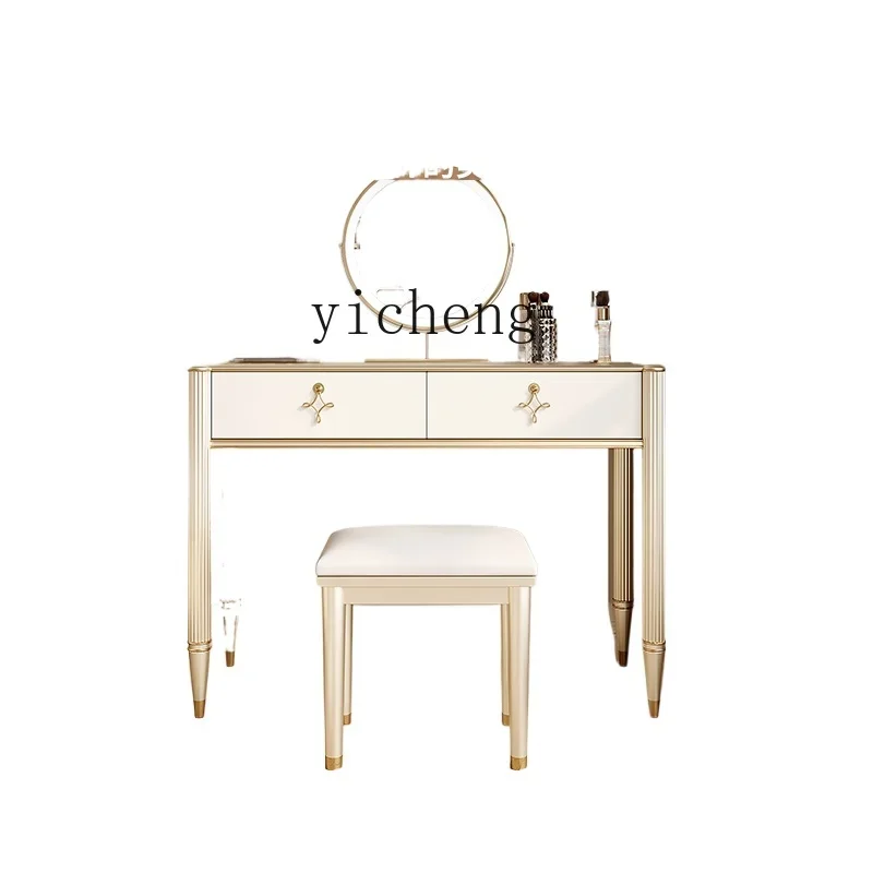 

XL solid wood table, bedroom , dressing table storage integrated small apartment dressing table