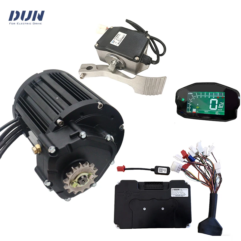 90H Sprocket 4000W V3 qs138 110kmh PMSM Mid-Drive Motor with Fardriver ND72680 and DKD Speedometer and Pedal Accelerator Kits