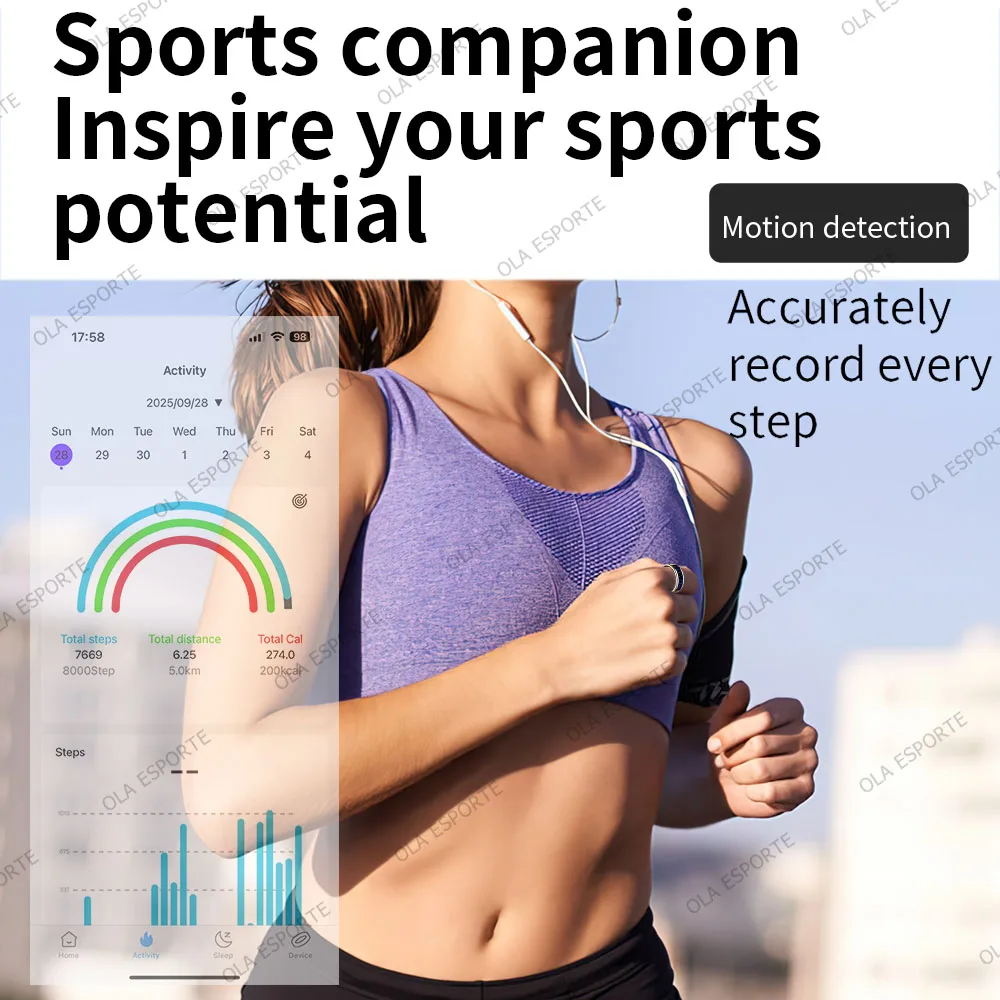 Smart Ring Display Screen Touch Incaming Call Reminder Tasbih Counter Health Manager Waterproof Multi Sports Mode Men Women R11C view 6