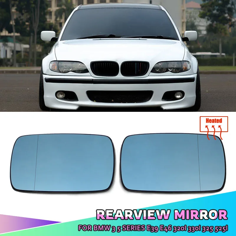 Heated Side Rearview Mirror Glass Heater Anti-fog Defrosting Door Wing Mirror Sheet Fit for BMW E46 1998-2006