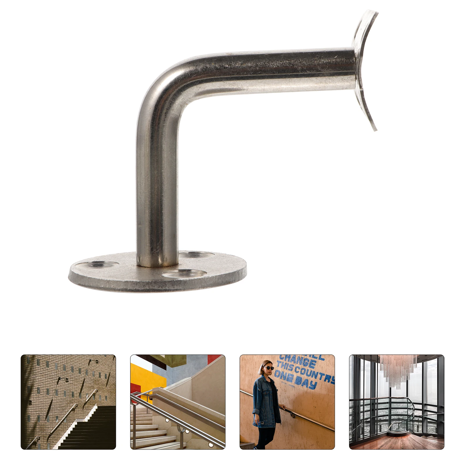 

4pcs Stainless Steel Stair Handrail Support Durable Corrosion Resistant Home Improvement Guardrail Building Fire Corridor