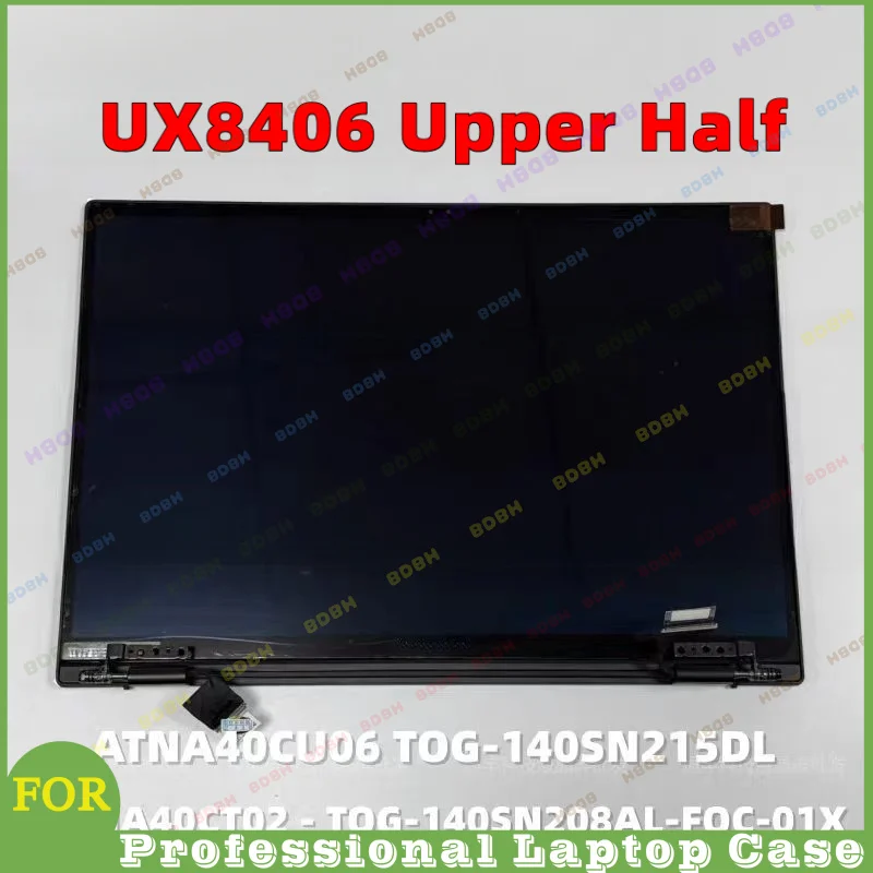 @BDBH For ASUS Zenbook Duo UX8406 UX8406CA UX8406MA OLED LCD Touch Screen and Upper Half 14.0-Inch Laptop Replacement Display