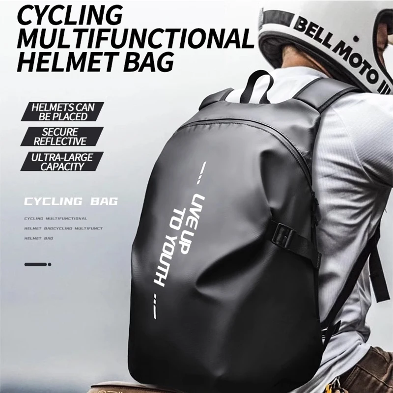 Professional Cycling Backpack Men's Motorcycle Helmet Bag Full Helmet Motorcycle Waterproof Travel Bag Large Capacity Backpack