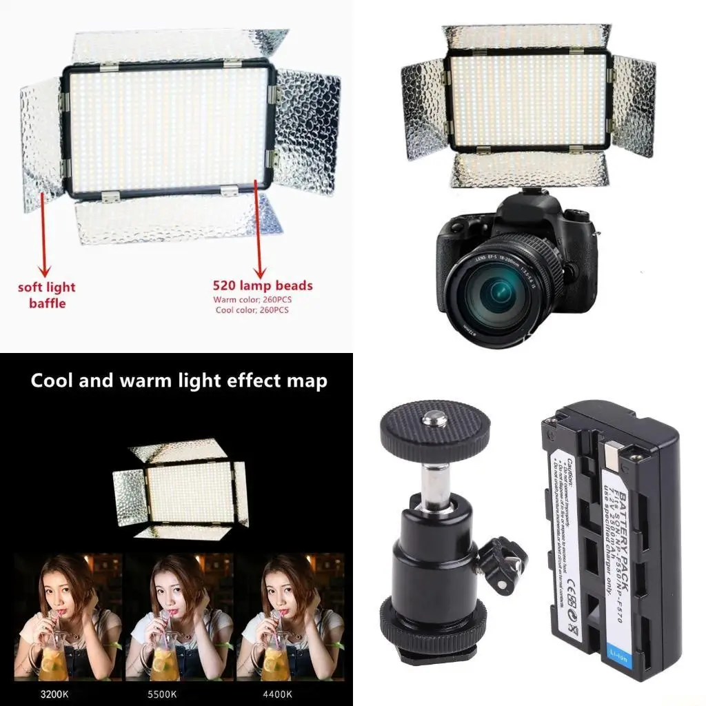 

B03F RGB-светильник для видеосъемки для фотокамер DSLR с ЖК-дисплеем