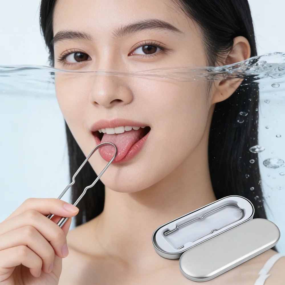 Durable Stainless Steel Tongue Cleaning Tool Portable Adult Oral Care Accessory Effectively Reduce Mouth Odor Fresh Breath