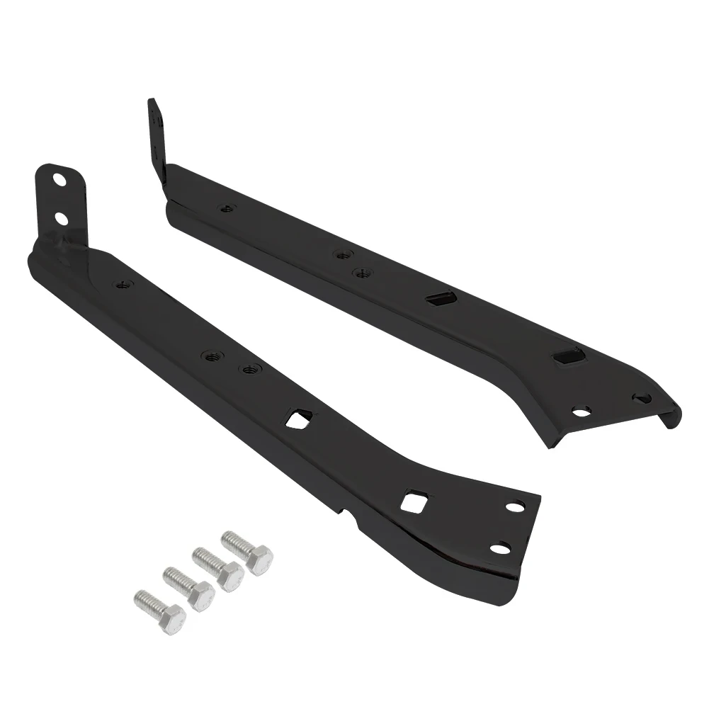 

Motorcycle Black Drag Heavy Duty Saddlebag Rail Rear Support Brackets Bracket Guards For 1985-2008 Harley Touring Electra Glide