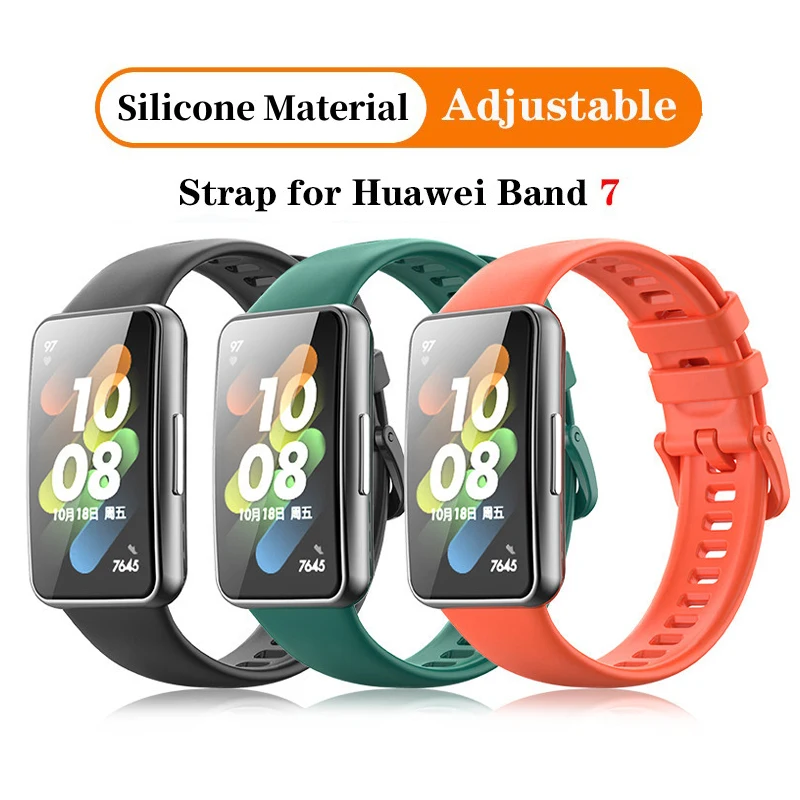 Silicone Strap For Huawei Band 7 Accessories Smart Watch Replacement Watchband Wristband Correa Bracelet for Huawei Band 7