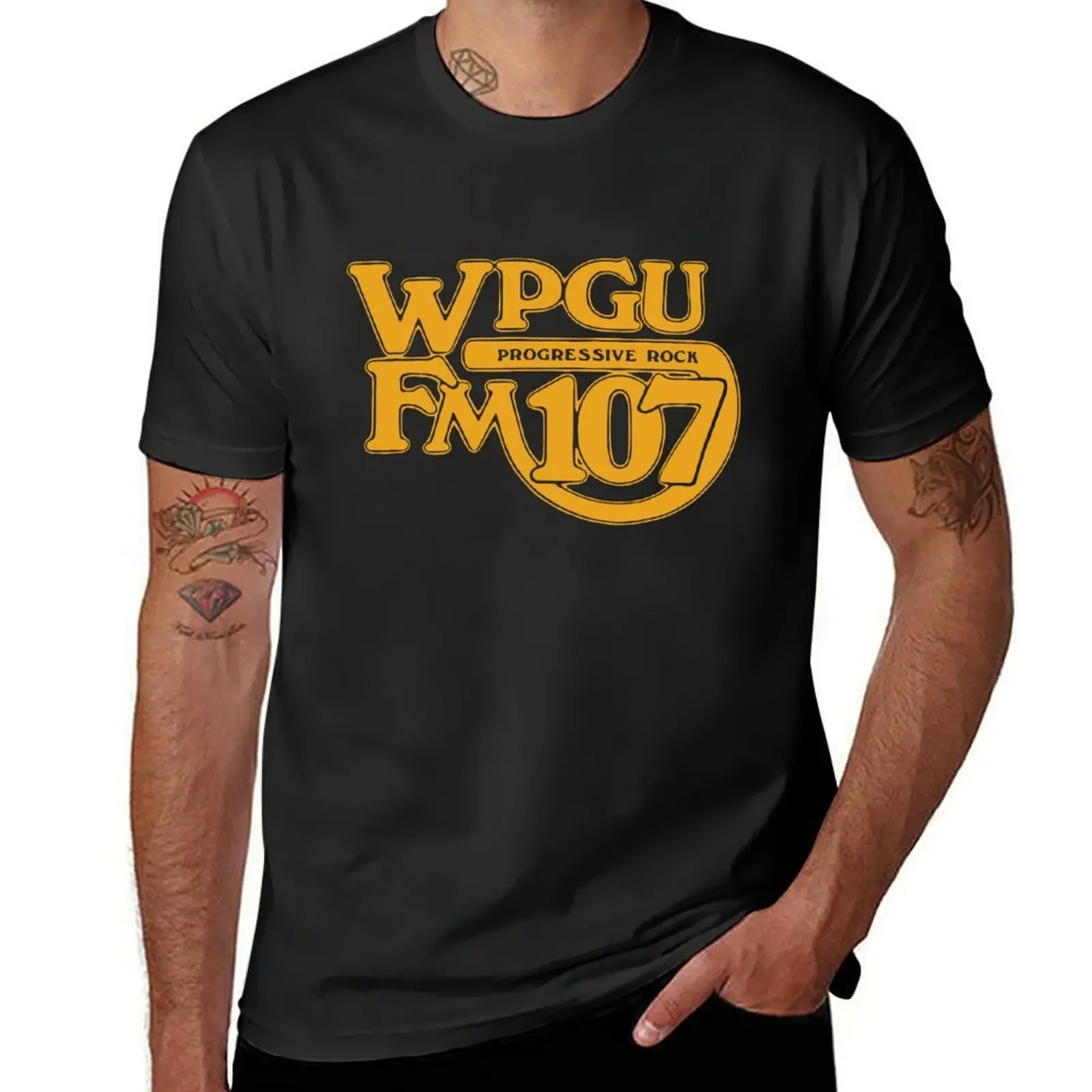 WPGU Progressive Rock Radio — Original 1970's Retraced Logo T-Shirt anime tshirt shirts graphic mens t shirt graphic