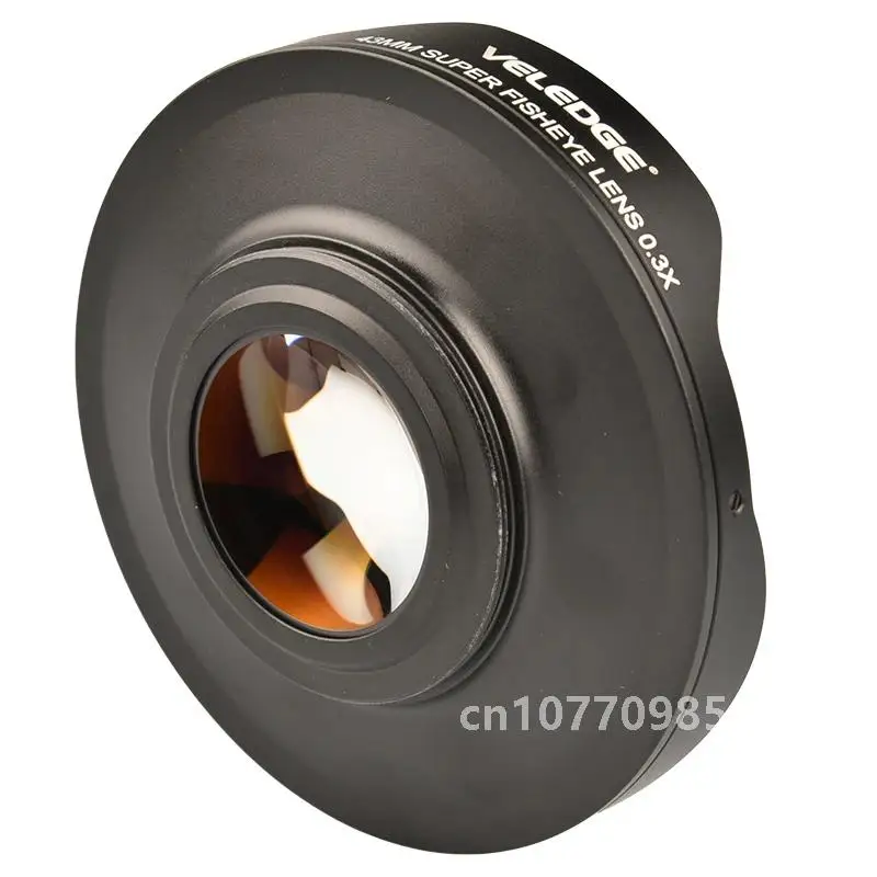 37MM/43MM Vlogmagic 0.3X HD Ultra Fisheye Lens Adapter with Hood Only for Video Cameras Camcorders Low-Dispersion Glass