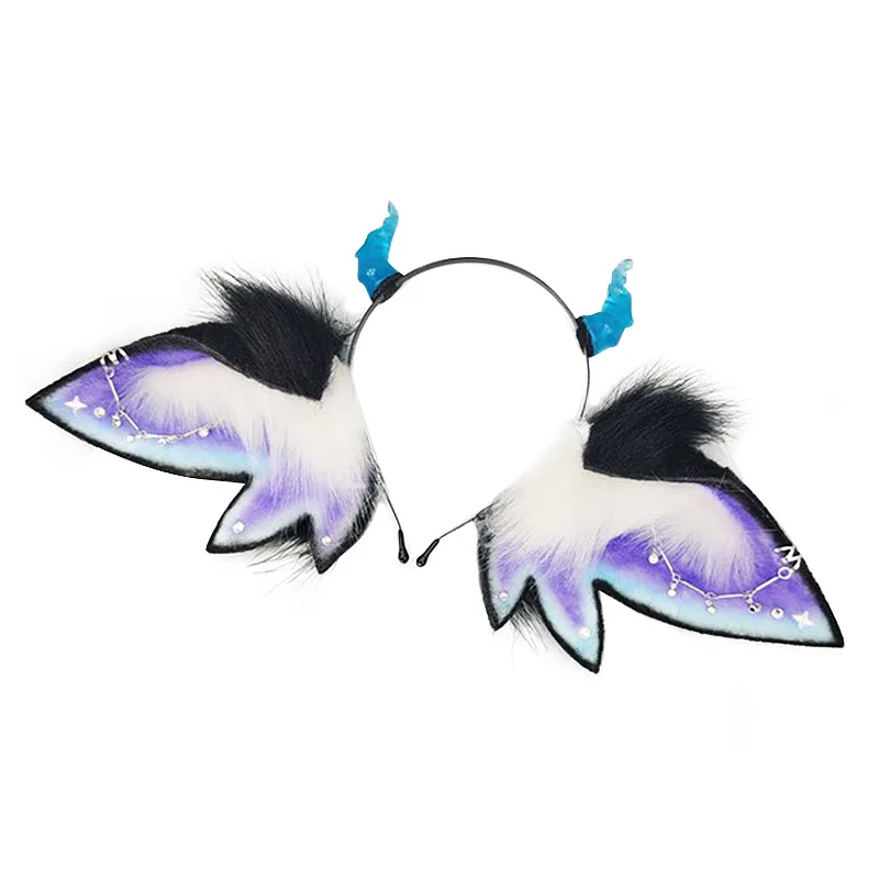 Realista demônio elfo orelhas hairband mulher festivais de música maquiagem borboleta bandana para mardi gras carnavais cosplay acessórios