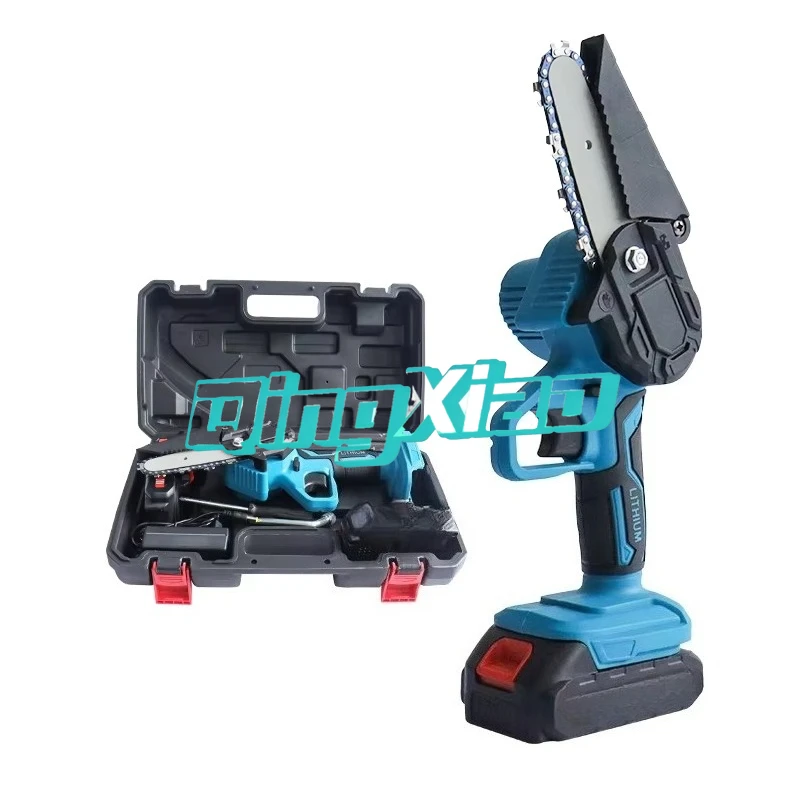 4 Inch Mini Rechargeable Cordless Chainsaw Portable Electric Power Saw Complete Tool Case Set For Garden Trimming Branch Cutting view 2