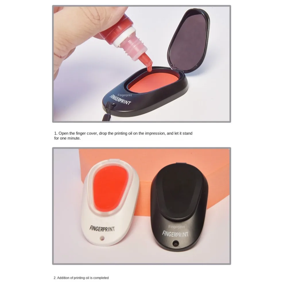 Clear Stamping Mini Fingerprint Ink Pad Quick-dry Anti-Fake Pocket Finger Signature Inkpad DIY Crafts for Notary view 2