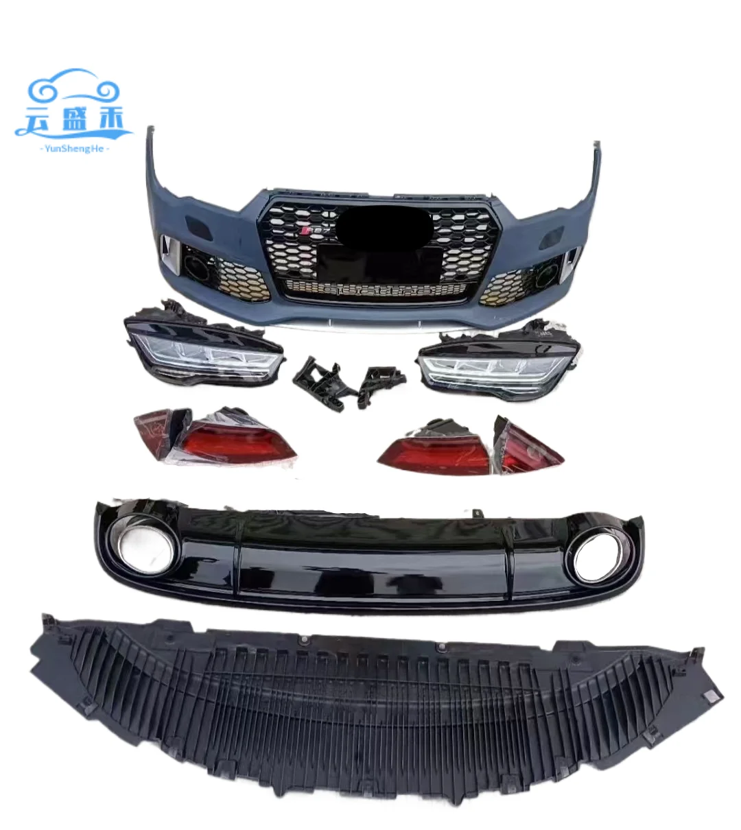 High Quality For Audi A7 Body Kit Front & Rear Bumper Headlight & Taillight Lower Lip Old Upgrade New Style  Auto Parts