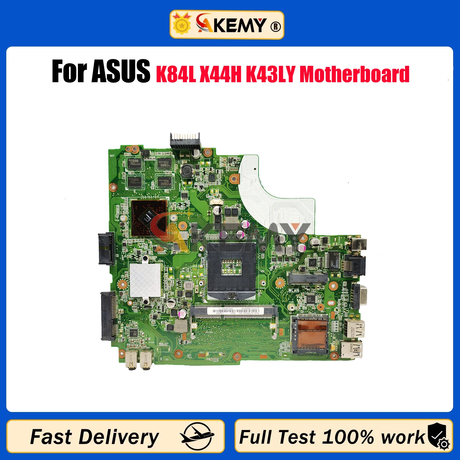 

K43LY Laptop Motherboard For ASUS K43L K84L X44H K43LY Notebook Mainboard This item is in stock 100% tests OK fast shipping