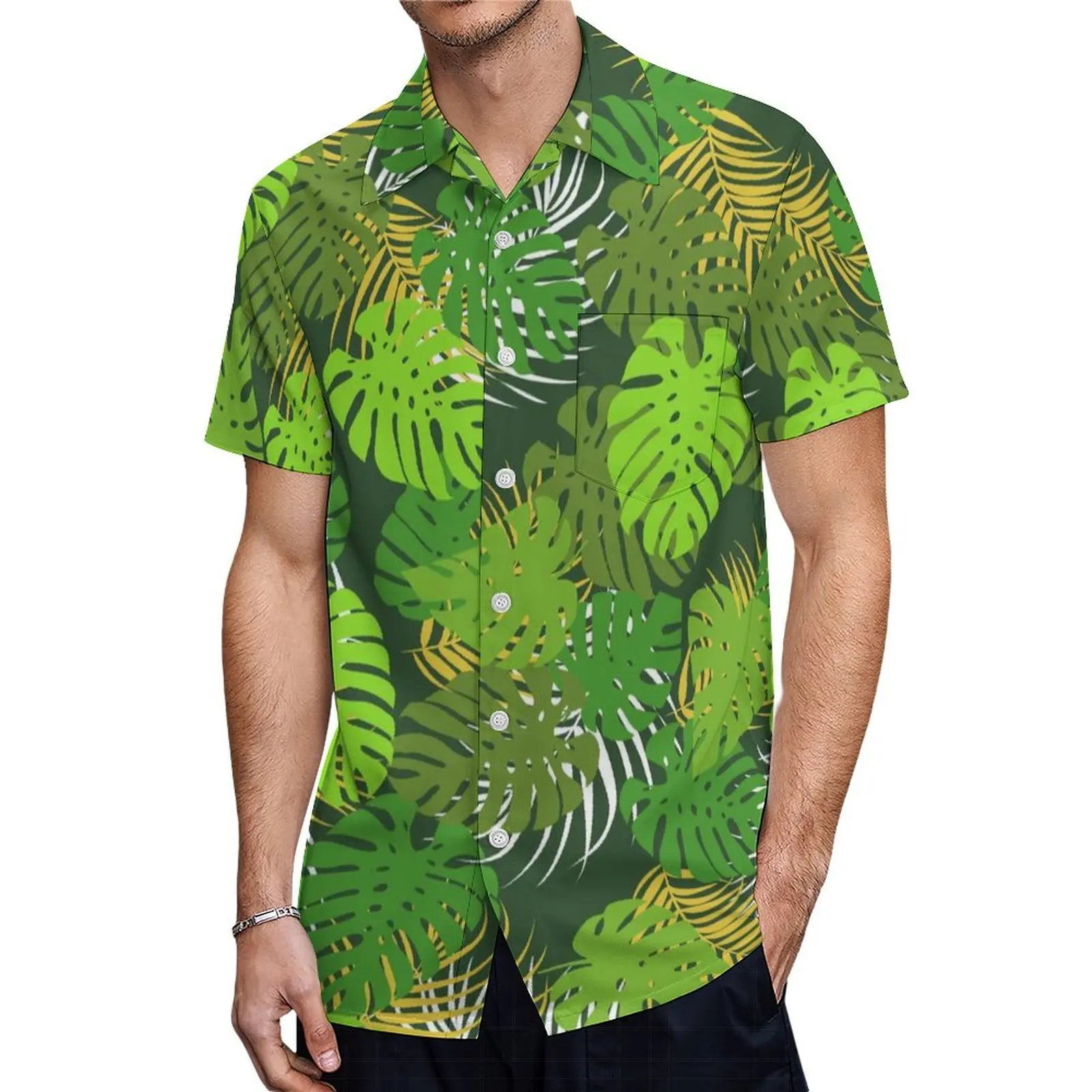 Polynesian Women New Fishtail Dress Sexy Ruffle Samoa Style Super Soft Fabric Hawaii Tropical Men Shirt Green Couple