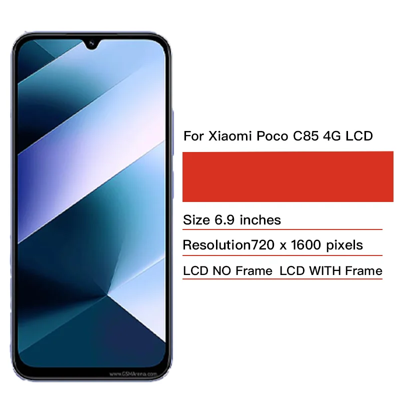 Poco C85 Display Screen With Frame For Xiaomi Poco C85 4G LCD