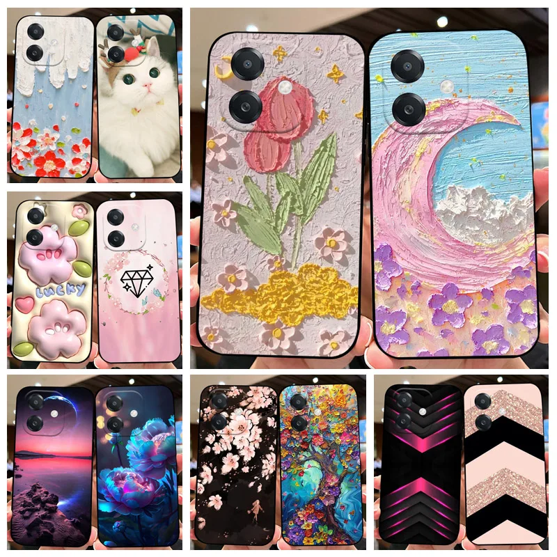 For OPPO A40 4G Case Animal Flower TPU Silicone Soft Back Covers For OPPO A40M 4G Phone Case A40 A40M Full Protective Shell