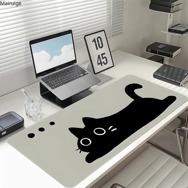

Cute black cat mouse mat, non-slip base, locking edge, smooth surface suitable for electronic office and home use