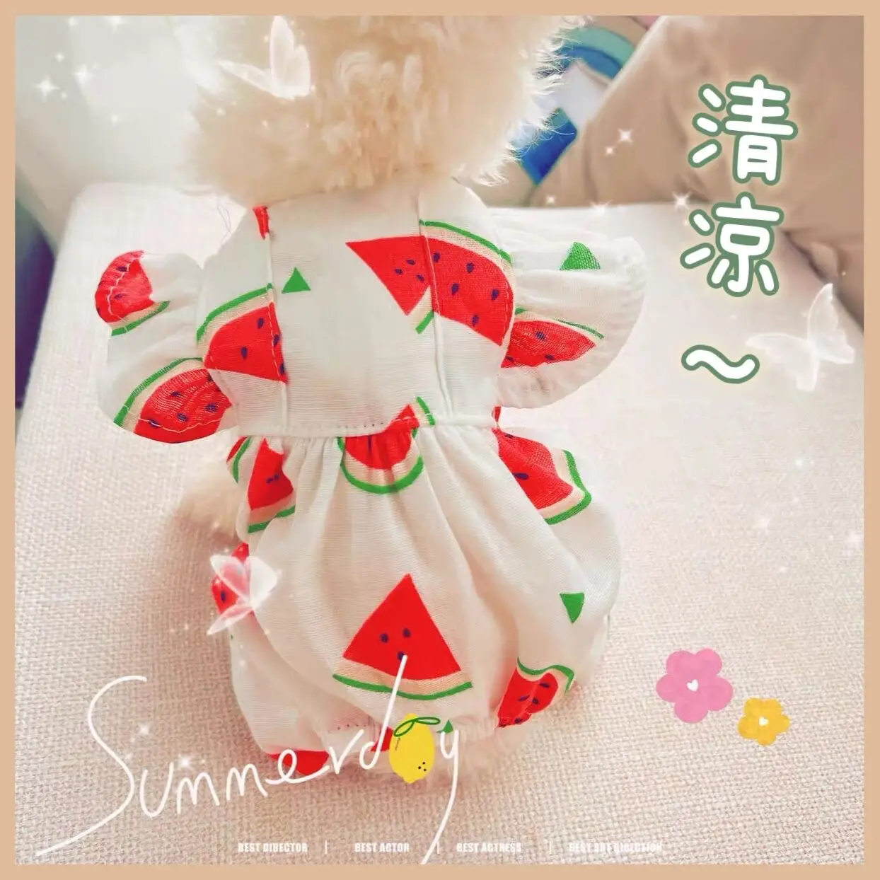 

Four-legged clothes pet clothes dog spring and summer clothes cute handsome flying sleeve fairy