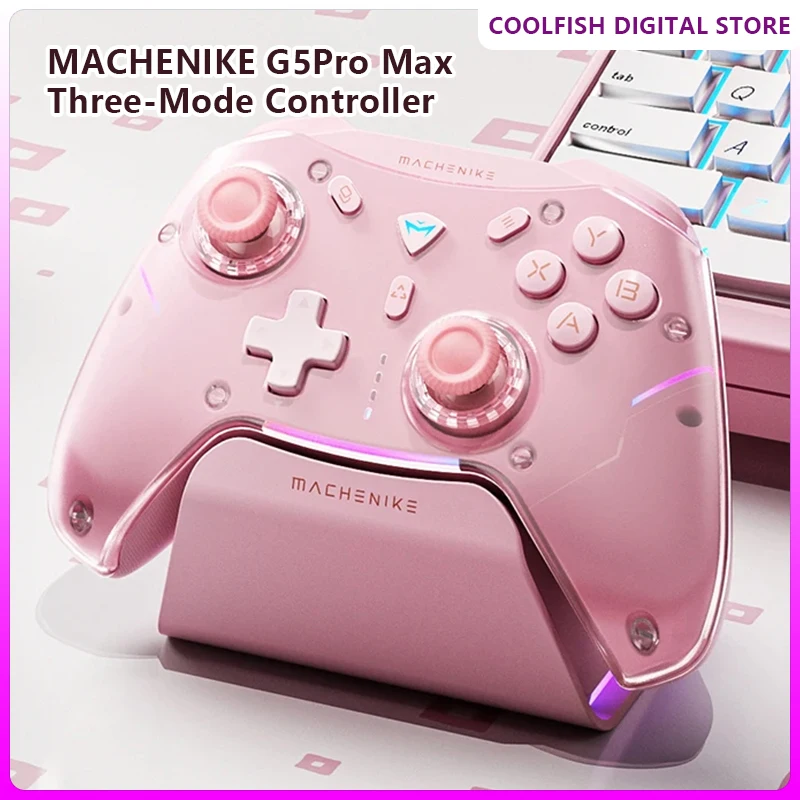 Machenike G5 Pro Max Gaming Controller With Charging Dock RGB Wireless Gamepad Hall Effect Joystick Trigger For Switch PC Phone