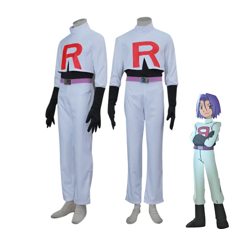 Adult Team Rocket Cosplay Jessie Musashi James Kojirou Costume Halloween Anime Accessories Wig Full Set