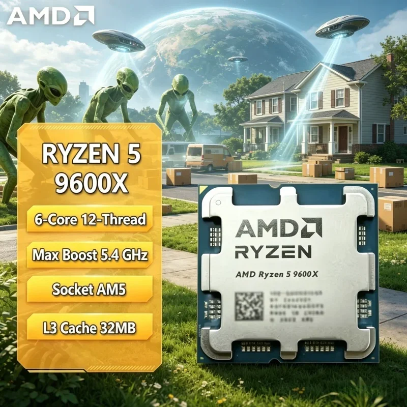 

Max-boost Overclockable AMD Ryzen 5 9600X 6-Core 12-Thread 5.4GHz Boost Unlocked AM5 65W CPU Compatible B850 X870
