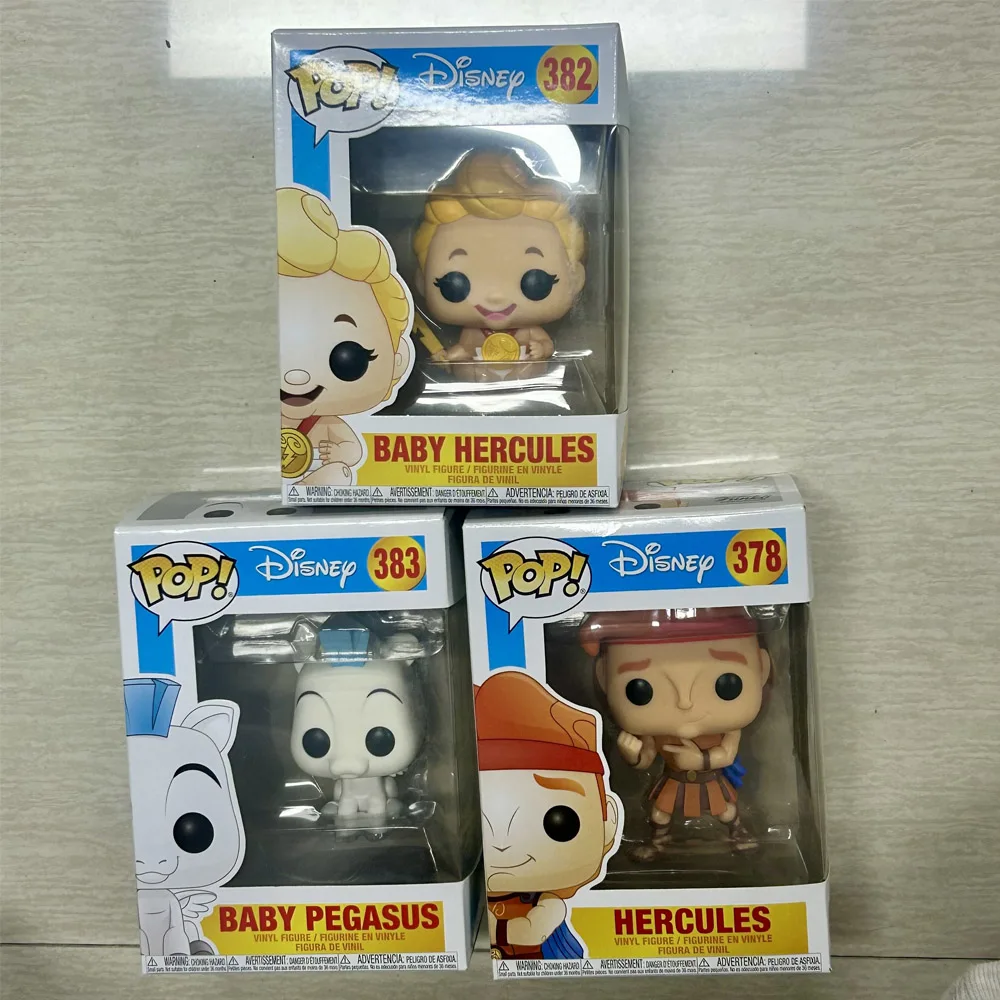 Funkos do Disney Hércules, Bebê Hércules # 382 Hércules # 378 Bebê Pégaso # Coleção de Bonecos de Ação de Vinil 383 Pops