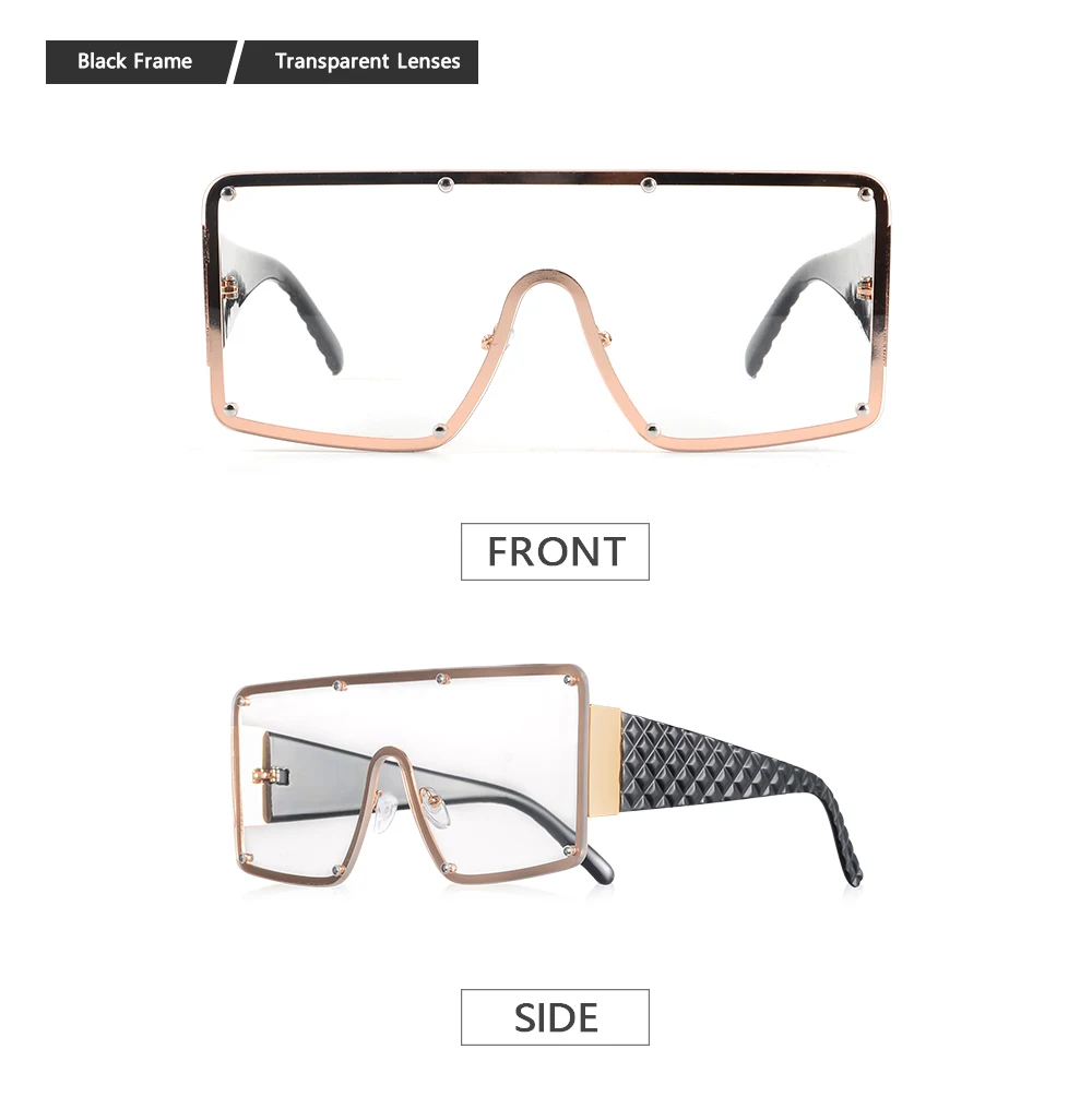 CRIXALIS Damen-Sonnenbrille mit großem Rahmen, quadratisch, Y2K-Marke, Vintage-Sonnenbrille, Schildbrille, UV400-Schutz, Sonnenbrille für Damen – Detail 9