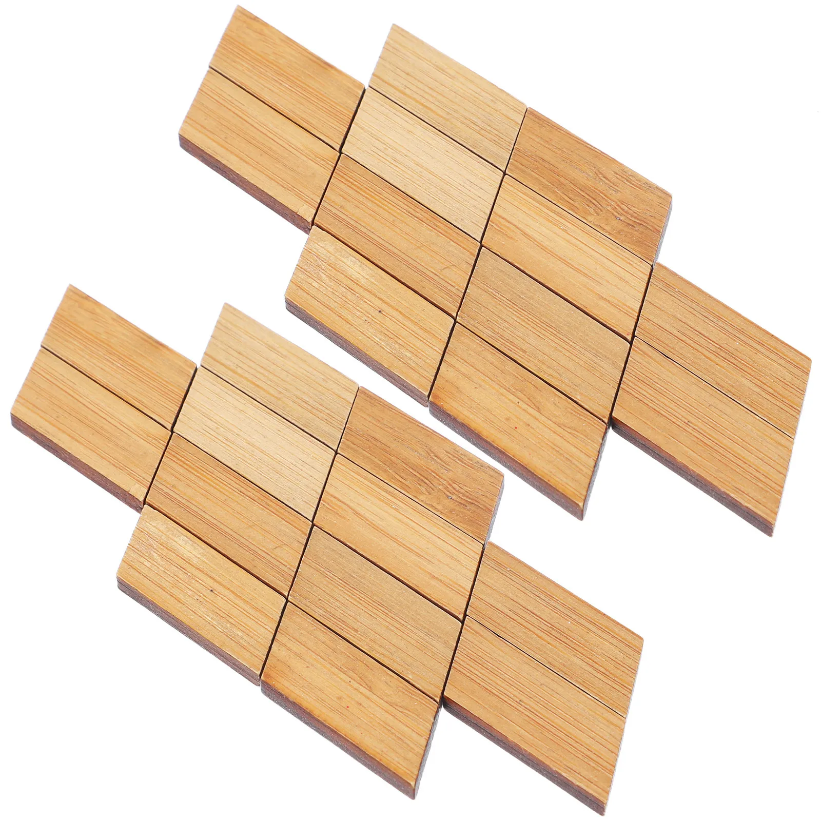 

48Pcs Premium Bamboo Mini House Flooring Miniature Floor Decorations Creative DIY Props for Miniature House Interior
