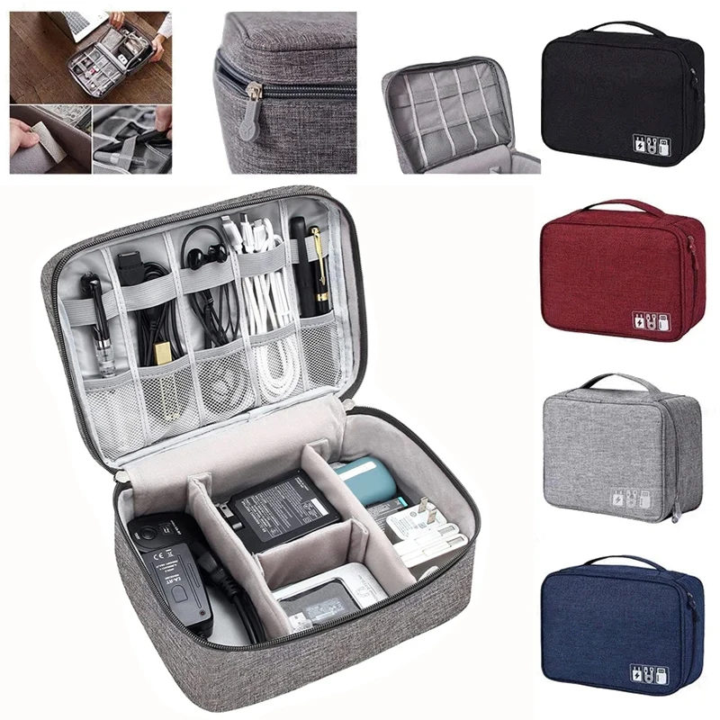 

Дорожная цифровая сумка для хранения USB-кабеля для передачи данных, портативная водонепроницаемая сумка для хранения электронных устройств, наушников, зарядного устройства