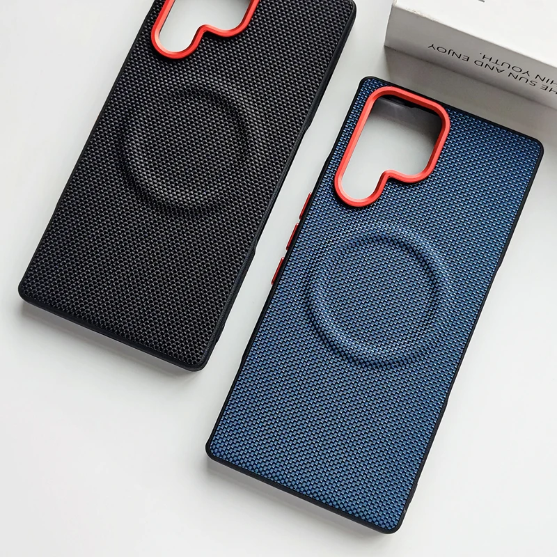 

Чехол для ZTE Red Magic 11 Pro Plus, роскошный магнитный мягкий чехол из ТПУ + нейлоновый тканый кожаный чехол с защитой от отпечатков пальцев для Red Magic 11 Pro