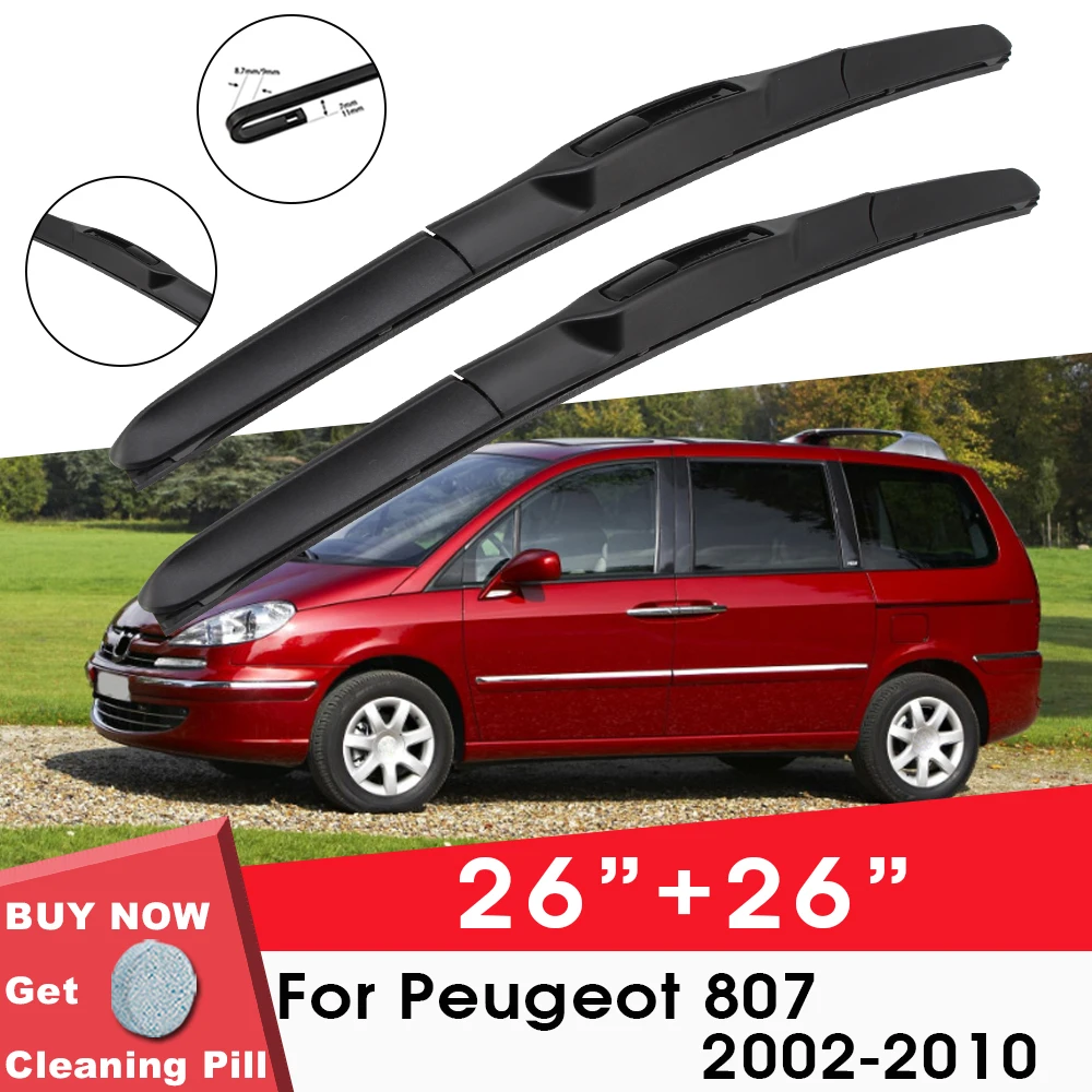 Car Wiper Blade Front Window Windshield Rubber Refill Wiper For Peugeot 807 2002-2010 26\