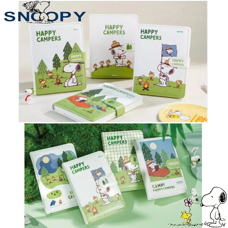 

4 books/sets Snoopy A5 notebook cartoon anime peripheral cute colorful magnetic button book student learning stationery notepad